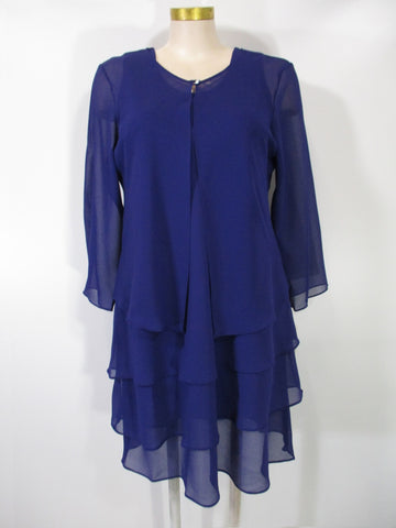 Caribe - Purple Pebble Crepe 3 Tiered Knee Length 2 Piece Dress - Linnea's Boutique & Vera's Threads
