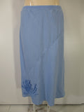 Kleen - Lily Blue Linen Diagonal Seam Flower Mid Calf Skirt - Linnea's Boutique & Vera's Threads