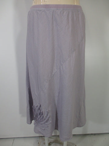 Kleen - Greyish Linen Diagonal Seam Flower Mid Calf Skirt - Linnea's Boutique & Vera's Threads